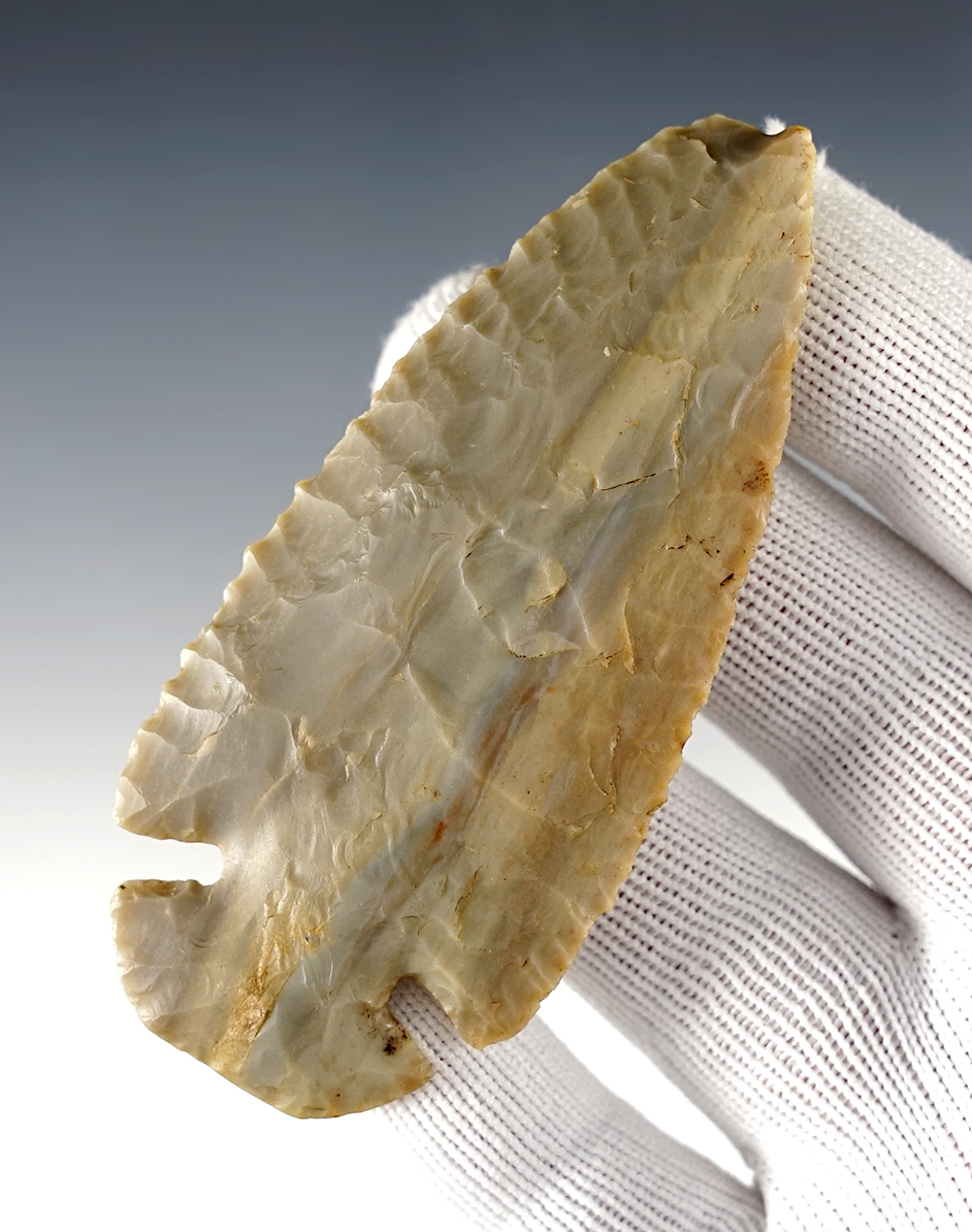 Exceptional style on this 3 9/16" Dovetail - Carter Cave Flint. Flemming Co., Kentucky.