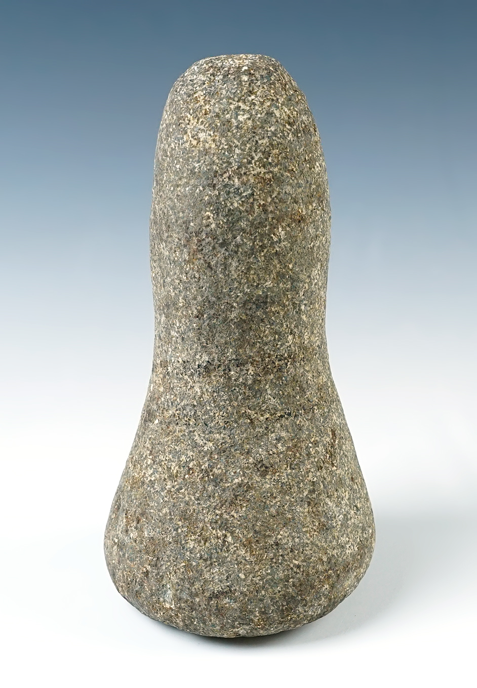 6 1/4" Bell Pestle - heavily patinated Hardstone. Jefferson Co., Kentucky. Ex. Tom Davis.