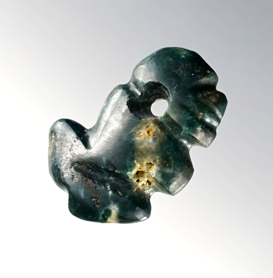 15/16" A fine Pre-Columbian Stone Animal Form Bead from Costa Rica, Nicoya Peninsula.