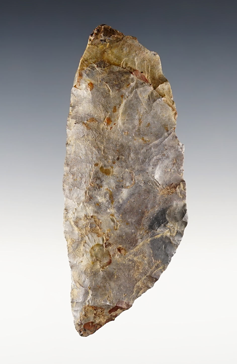 4 1/8" Paleo Knife found by Jack Hooks in Coshocton Co., Ohio in 1969. 