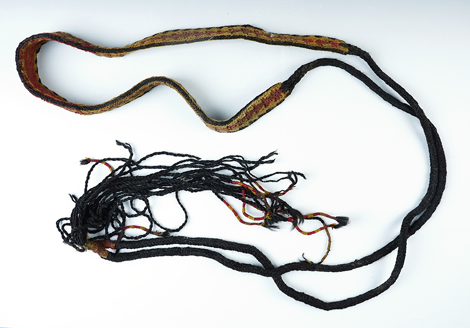 Large ancient textile recovered in South America, in excellent condition. 11' overall length. 