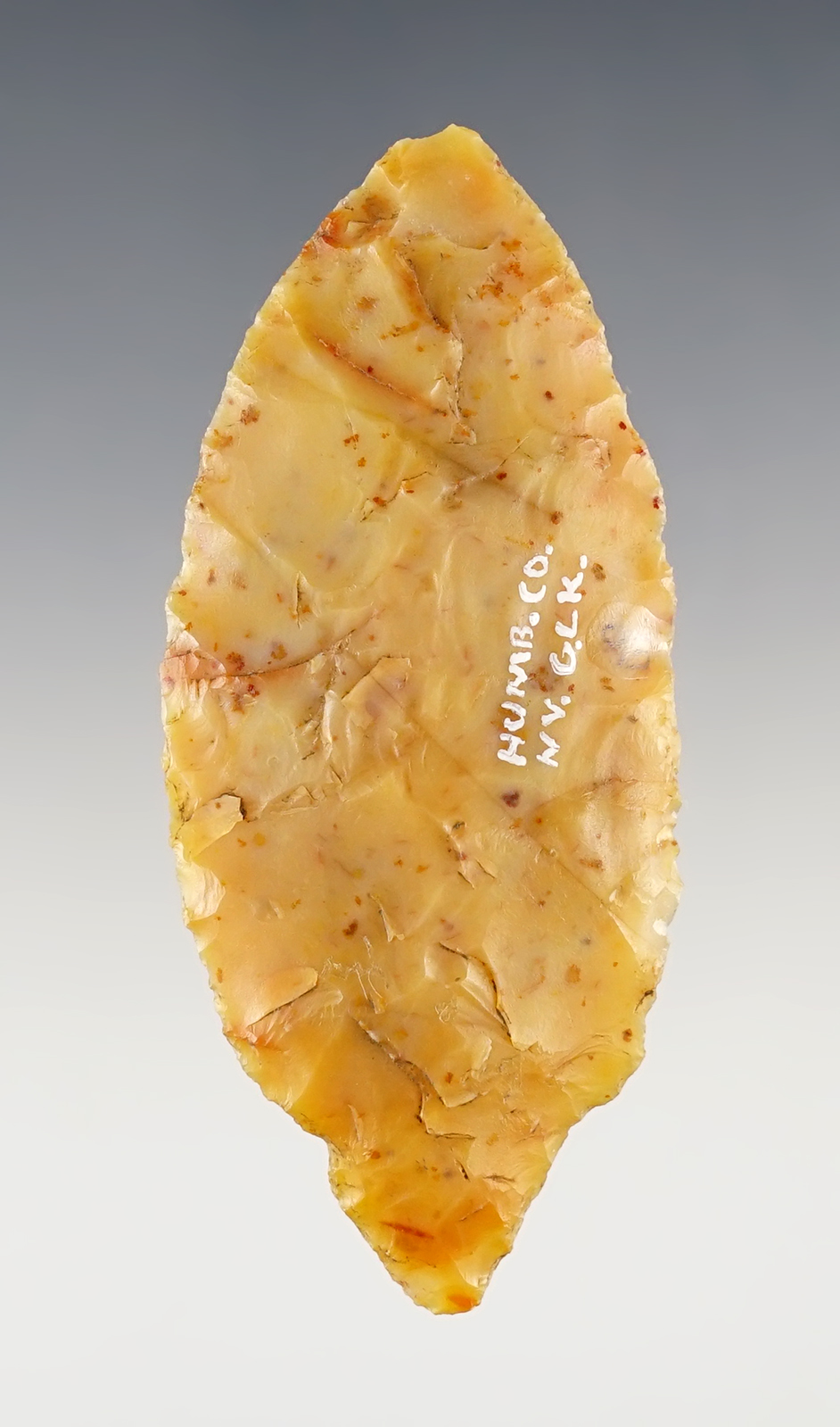 3" Windust Knife - Jasper. Found by Gary Heater in Humboldt Co., Nevada. Perino COA.