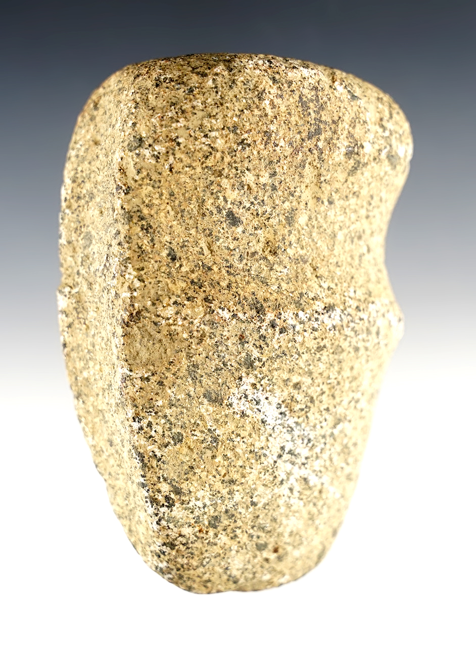 Fluted 3/4 Groove Axe that measures 3 5/8" x 2 3/8". Found in Allen Co., Ohio. Ex. Garry Mumaw.