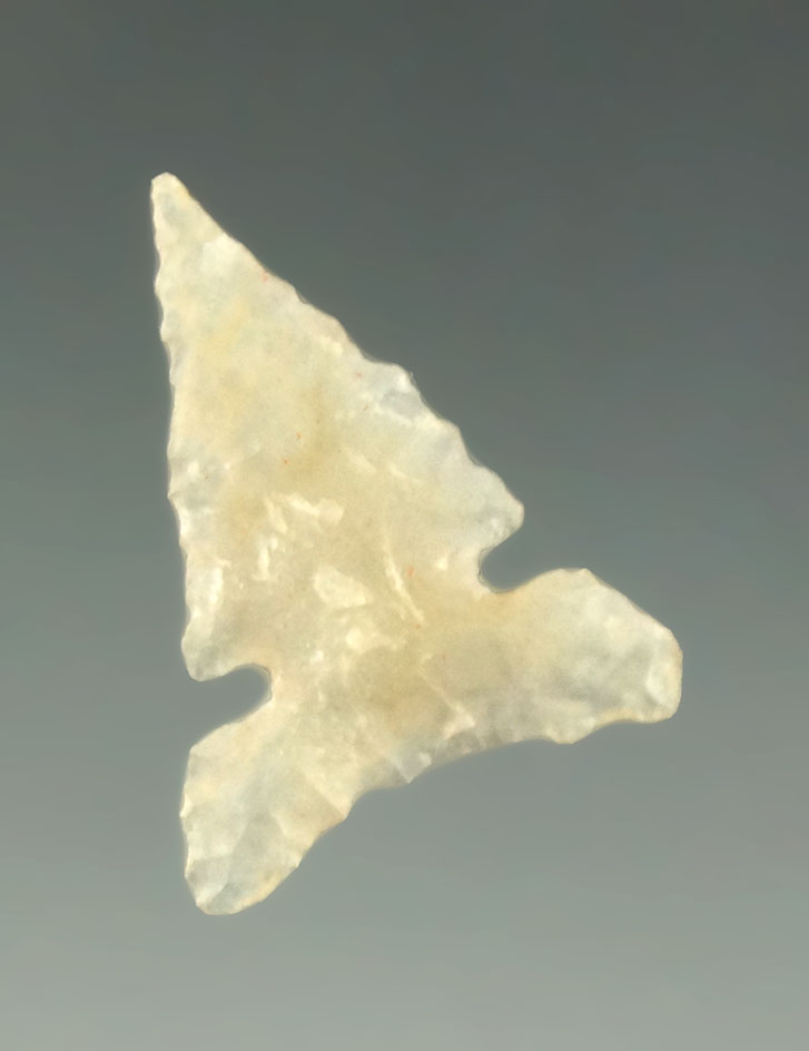 13/16" Caracara point found in Texas made from nicely translucent agate. Ex. Charles Shewey.