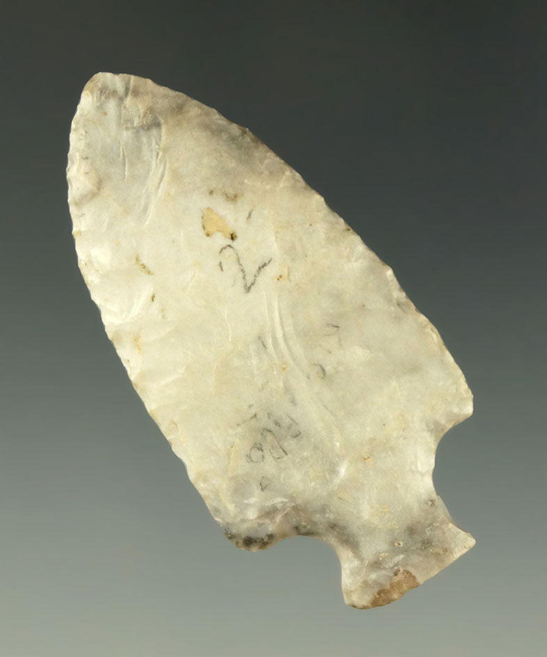 2 1/16" Tablerock found in Missouri. Ex. Charles Shewey collection. Comes with a Davis COA.