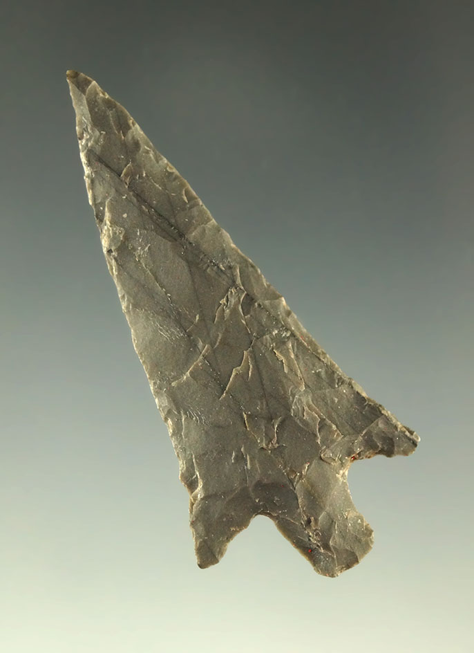 Large 1 13/16" Bonham point found in Texas that is nicely flaked. Ex. Charles Shewey.