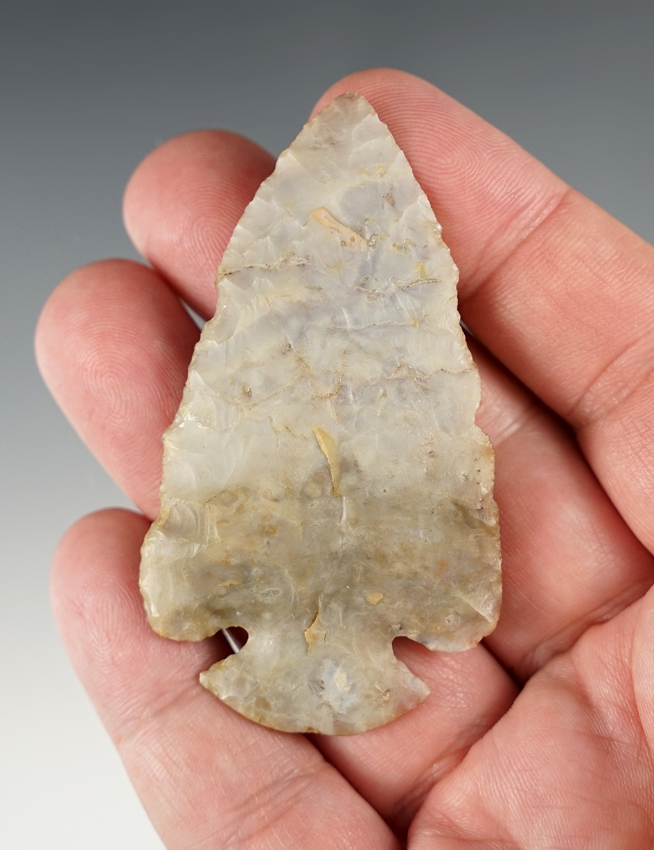 Nicely made 2 3/4" Flint Ridge Dovetail found in Shelby Co., Ohio. Ex. Ron Helman, Mick Vansteen.