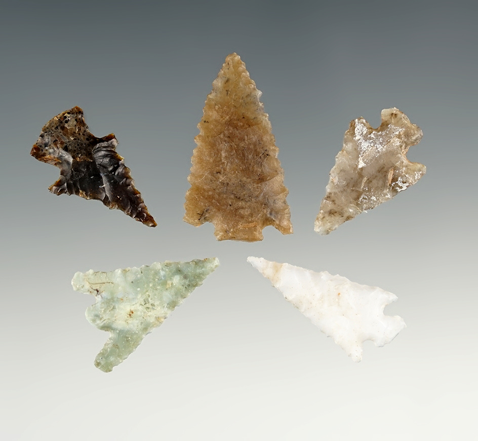 Set of 4 well made Northern High Plains points.  The largest is 1 1/8".