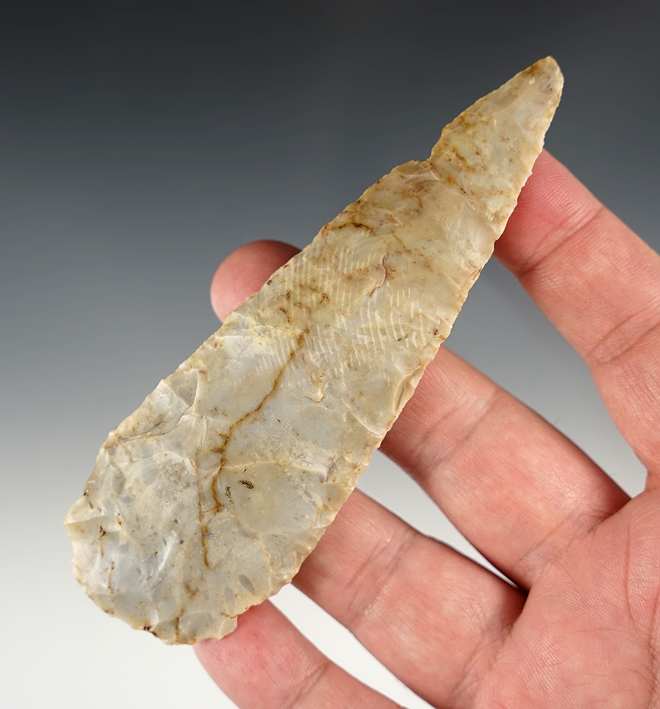 Superb 4 11/16"Uniface Knife - Delaware Co., Ohio. Pictured in the Fred Bartol book.