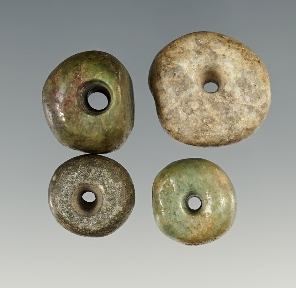 Set of 4 nice Pre-Columbian Jade Beads in nice condition.