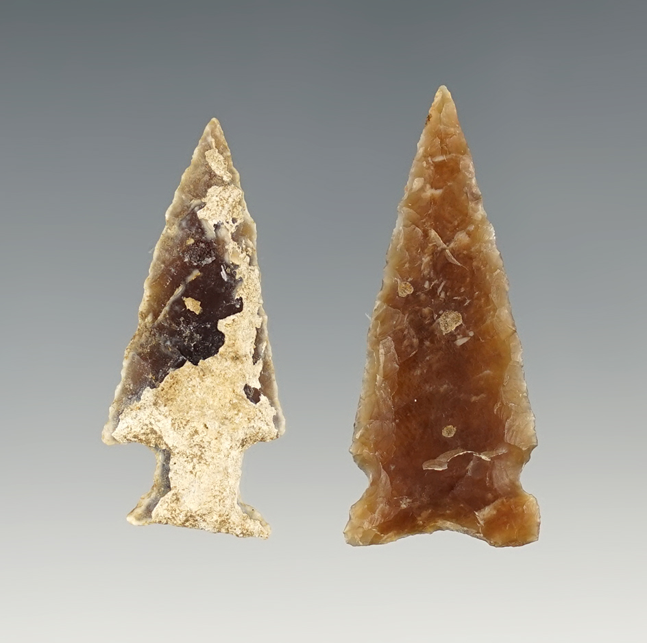 Pair of well made Northern High Plains points.  The largest is 1 5/8".