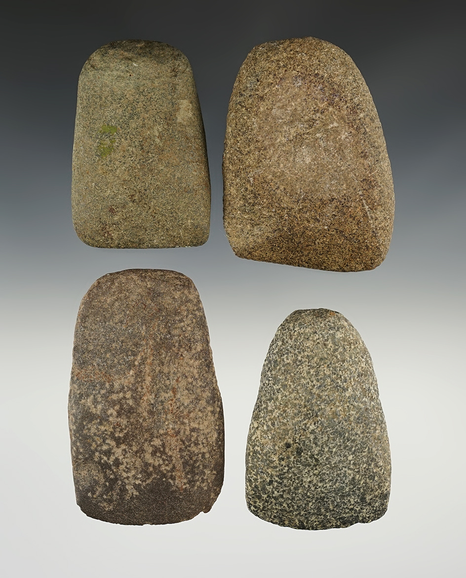 Set of 4 nice Midwest Celts  made from Hardstone. The largest is 3 1/2".