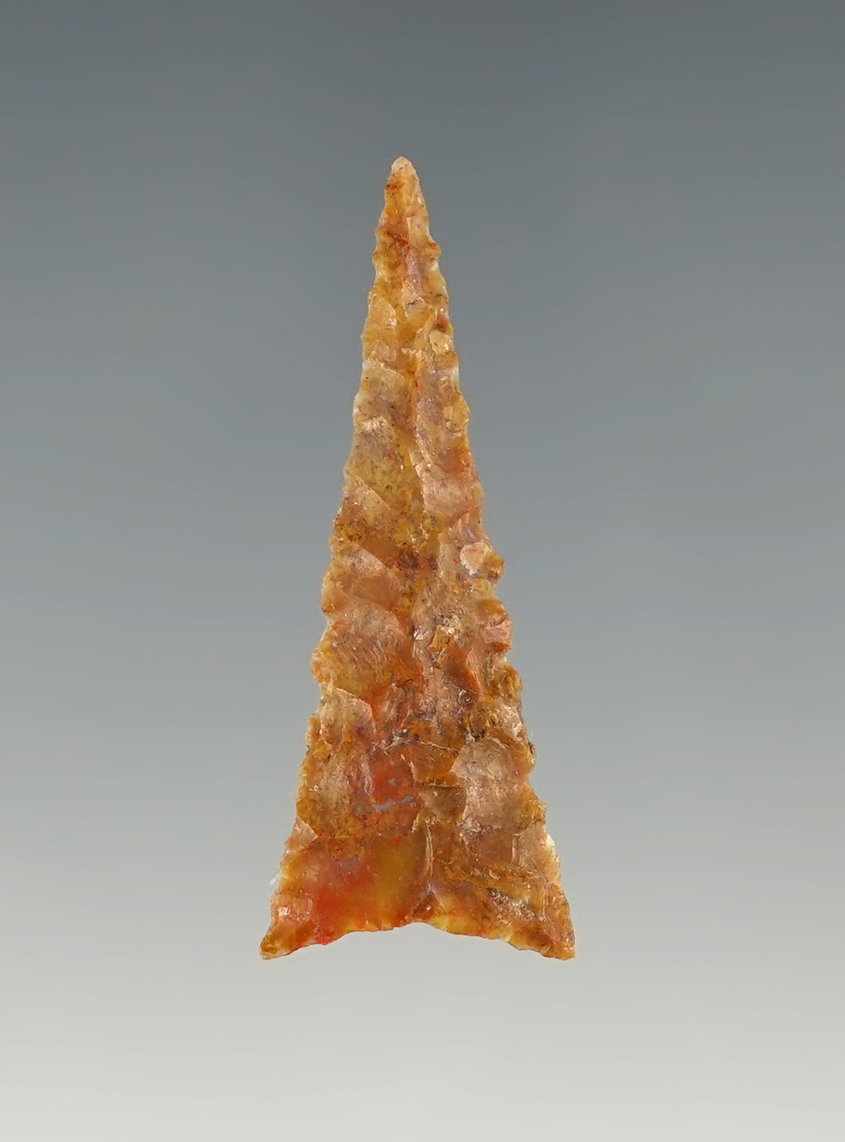 Finely made 1 7/16" Kentucky Triangle point that is lightly serrated.