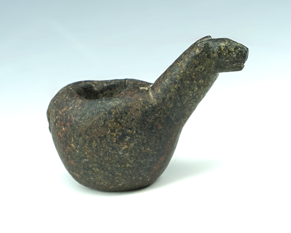 2 1/8" tall Llama Canopa found in Peru. Made from speckled hardstone.