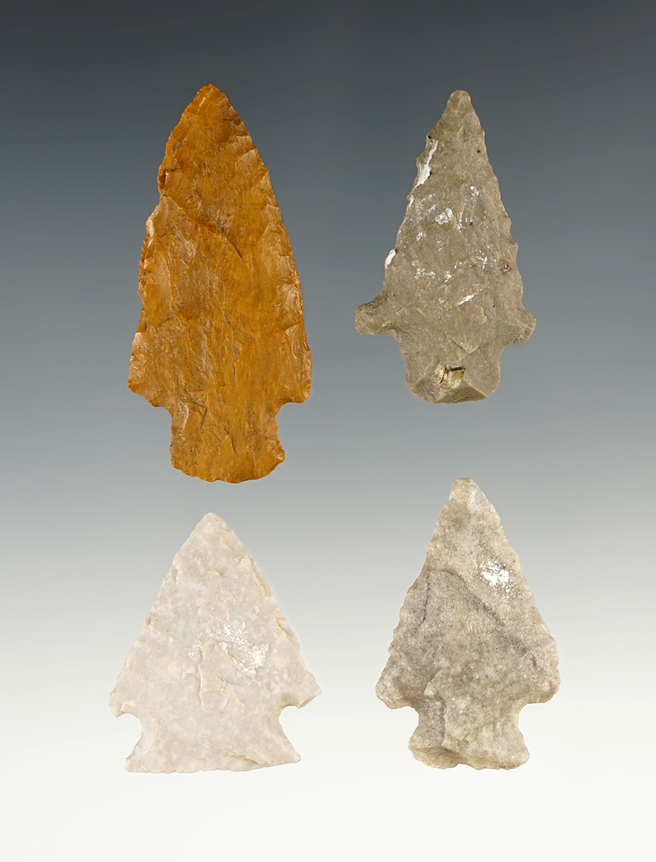 Set of 4 Northern High Plains points in good condition.  The largest is 1 15/16".