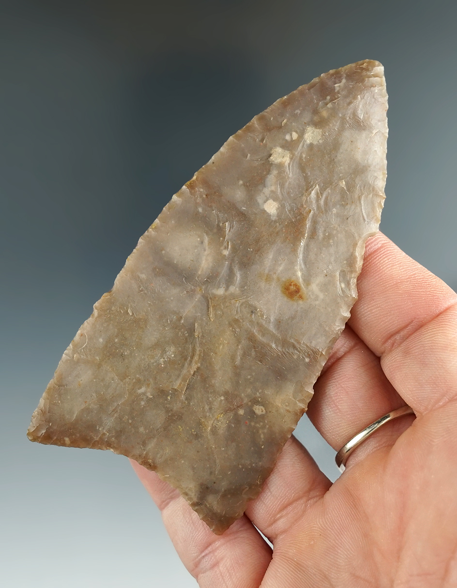Thin and well flaked 3 7/8" Kinney Knife made from Edwards Plateau chert found in Texas.  COA.