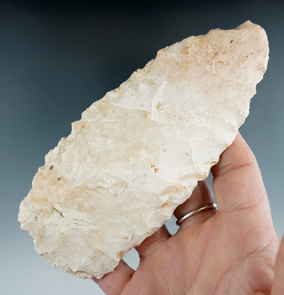 Large 5 5/16" Flint Blade found in Illinois.