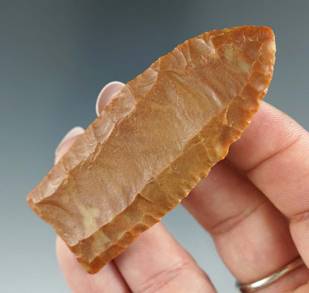 Sale highlight! 2 3/4" Paleo fluted Clovis - Carter Cave Flint - Kentucky.  Jackson and Stermer COA'