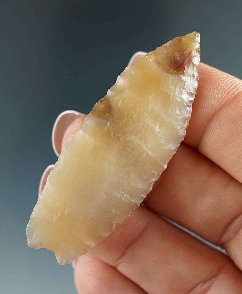 Sale highlight! 2 1/8" notched base Lanceolate that is perfectly flaked found near the Entiat River,