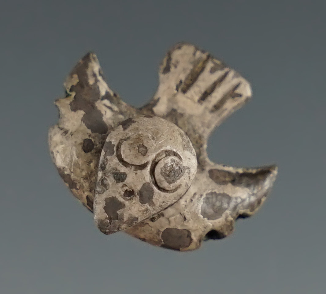 Beautifully crafted 9/16" wide  miniature pre-Columbian necklace avian effigy ornament - Peru.