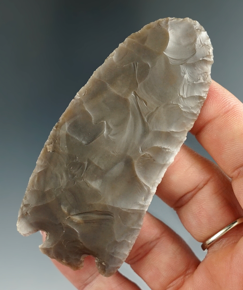 Beautifully flaked 3 3/16" Base Tang Knife - Central Texas. Comes with a Rogers COA.