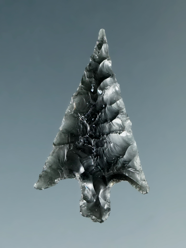 1" Columbia Plateau made from semi-translucent Obsidian, found near the Columbia River.