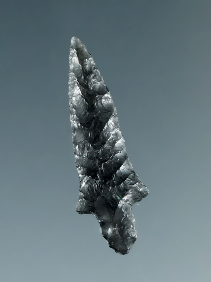 1" Dagger made from semi-translucent Obsidian, found near the Columbia River.