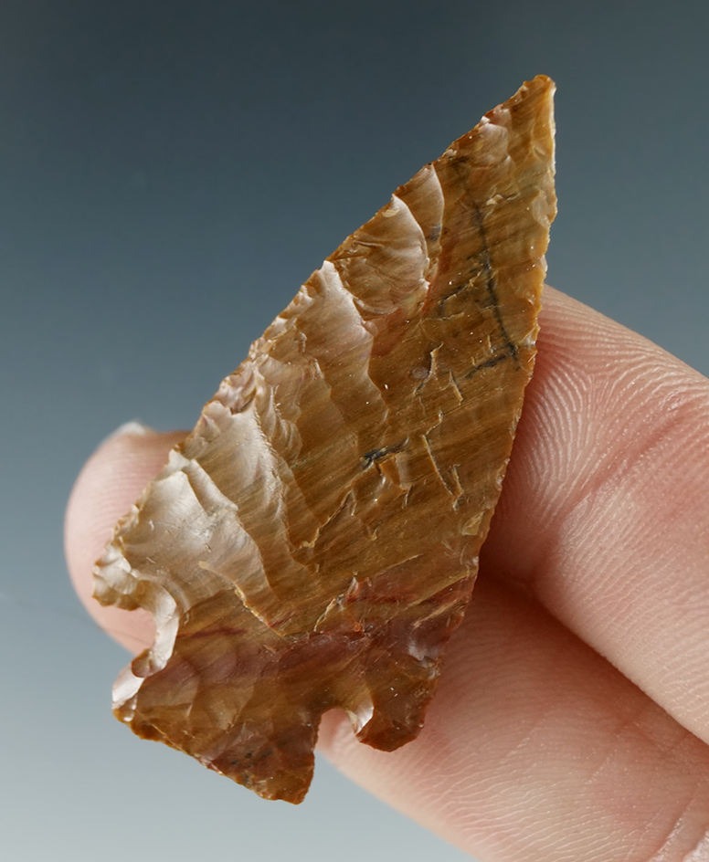 1 3/4" Diagonal Cornernotch made from Brown Agatized Wood, found near the Columbia River.