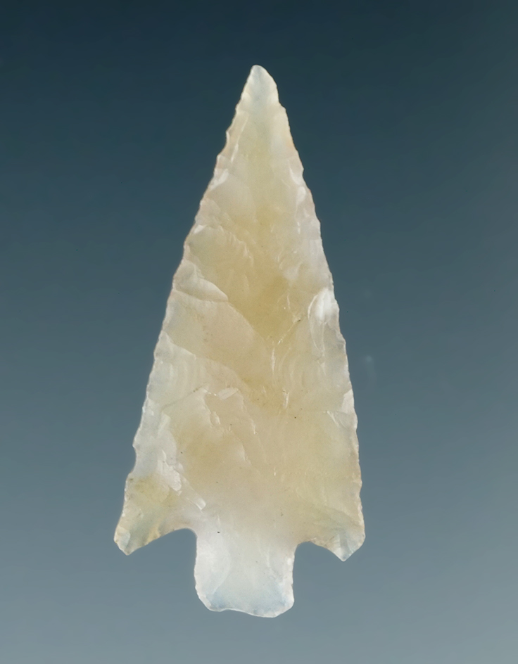 1 1/16" Stemmed Arrowhead made from beautiful semi-translucent material, Umatilla, Oregon.