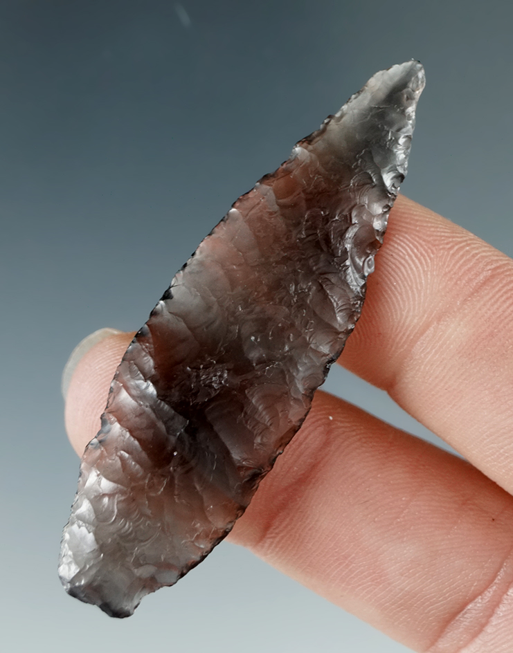 2 3/16" Cascade made from beautifully banded sem-translucent Obsidian, found in Oregon.