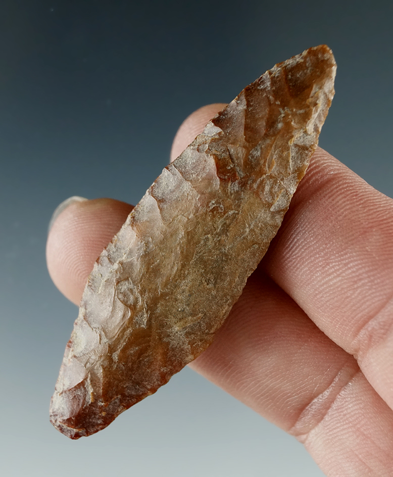 2 1/4" Shouldered Cascade made from Brown Jasper, found near the Columbia River.