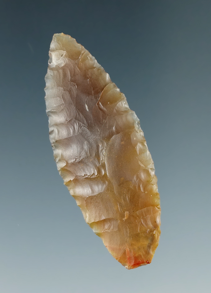 Nice flaking on this 1 15/16" Cascade made from Red Carnelian Agate, Columbia River.