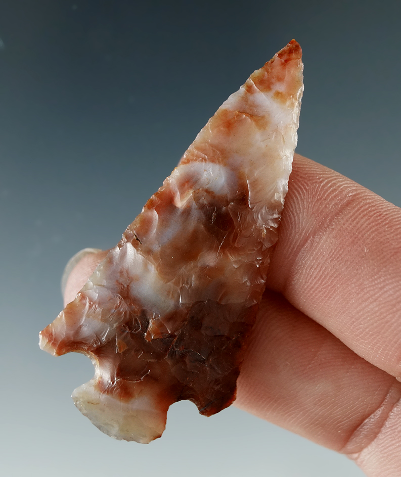 2" Diagonal Notch made from beautiful multi-colored Agate, Columbia River.