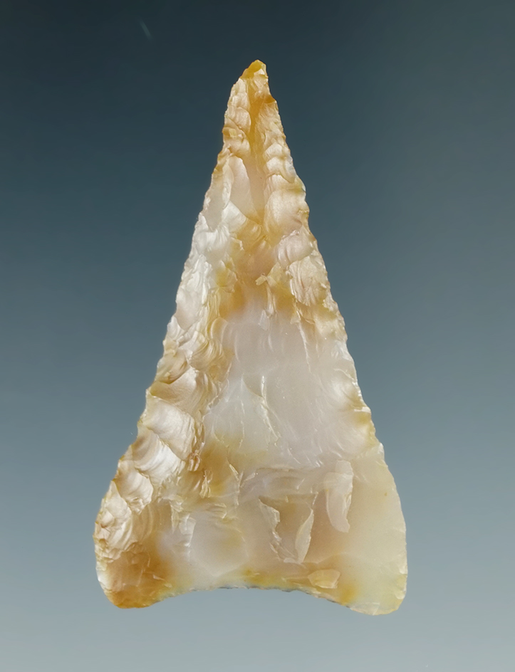 1 7/8" Atlatl Valley Triangle Knife made from translucent Agate, found near the Columbia River.
