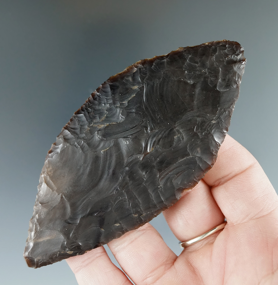 4 1/8" Bi-Point Knife made from Brown Agate, found near the Columbia River.