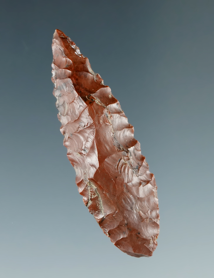 1 7/8" Serrated Cascade made from Red Jasper, found near the Columbia River.