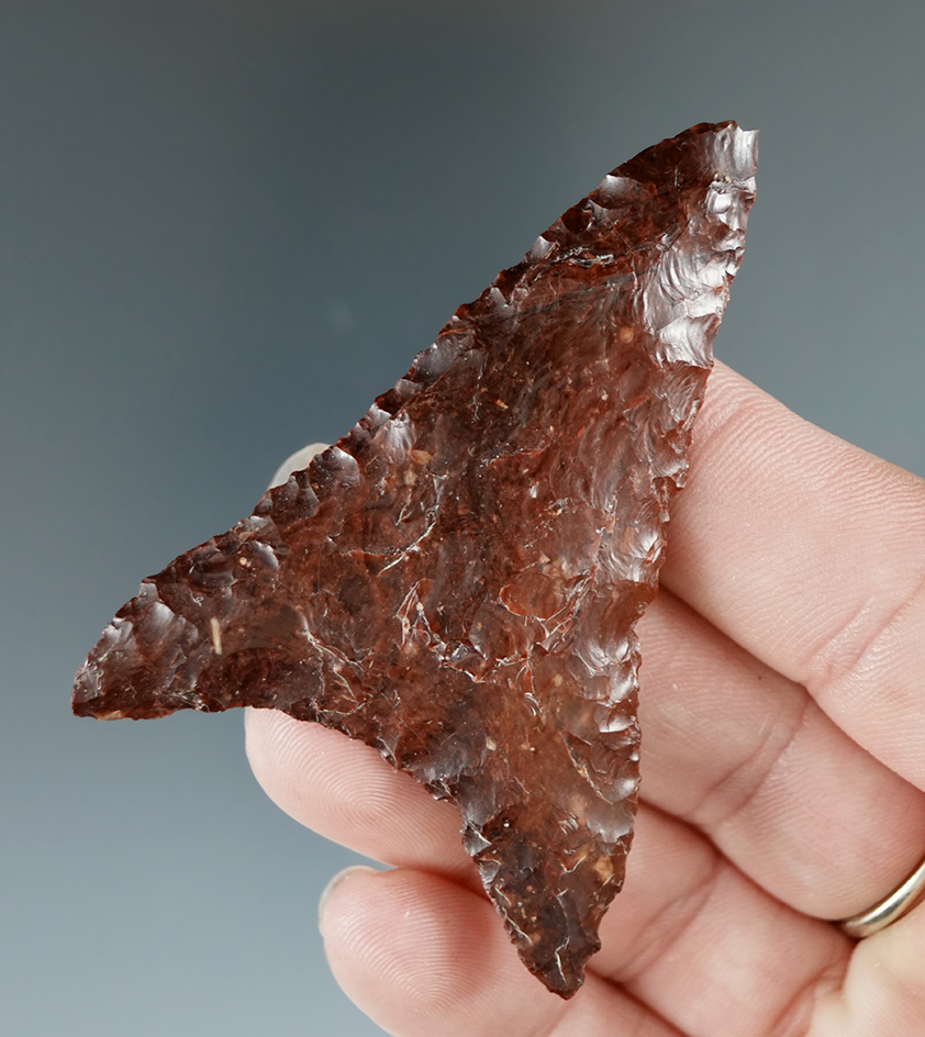 2 1/2" Mule Ear Knife made from glossy Brown Jasper, found near the Columbia River.