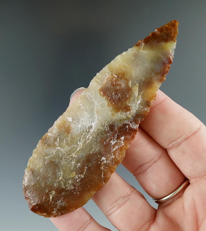 3 7/8" Cascade Knife made from beautifully colored semi-translucent Agate, Columbia River.