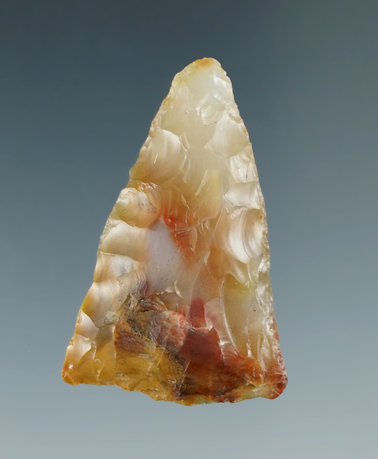 1 1/2" Atlatl Valley Triangle Knife made from Semi-translucent Agate, Columbia River.