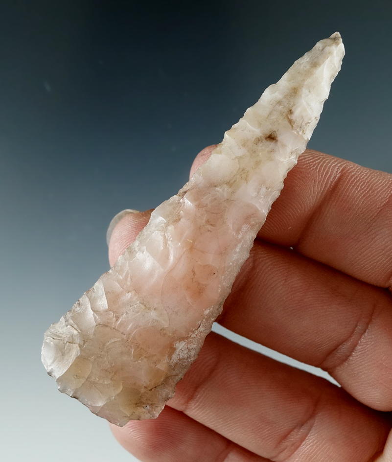 Beautiful material on this 2 3/4" Drill made from Grey, Pink, and White Agate, Columbia River.