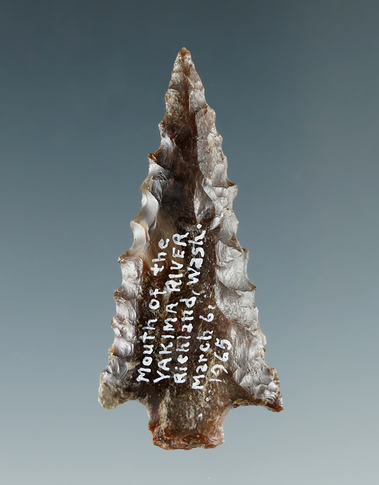 1 1/2" Square Stem Serrated made from Brown Jasper, found near the Columbia River.