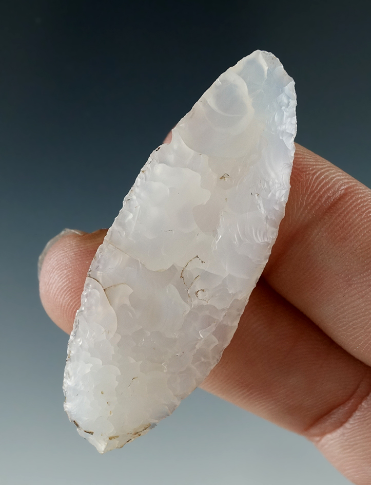 2" Cascade Leaf Blade made from Translucent White Agate, found near the Columbia River.