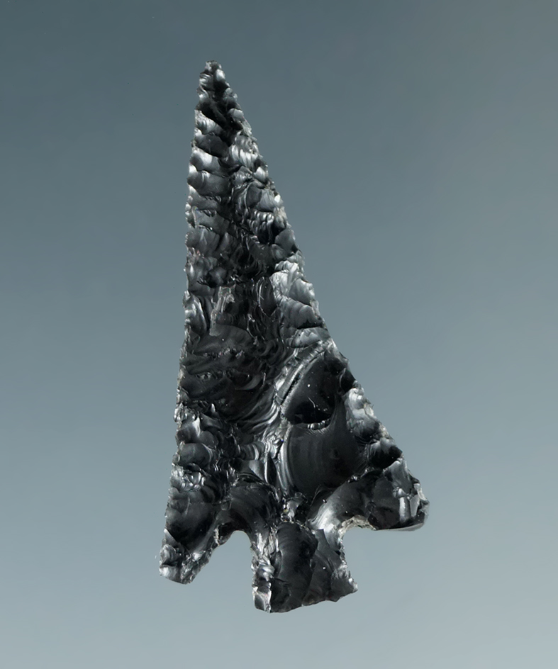 1 1/4" Columbia Plateau made from Translucent Grey Obsidian, found near the Columbia River.