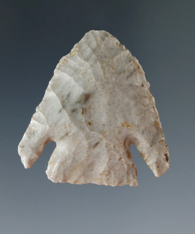 11/2" Basal-notch found in Crawford County Illinois.