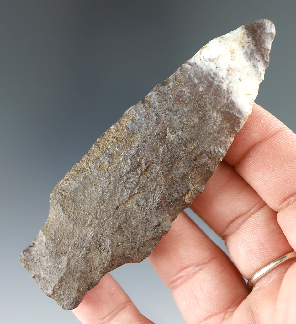 3 1/2" Stemmed Lanceolate found in Coles County Illinois.Ex. Jim Bennett, Don Simmons.