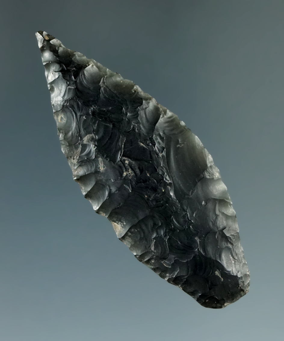 Excellent flaking on this 2 1/6" Cascade found in Oregon.