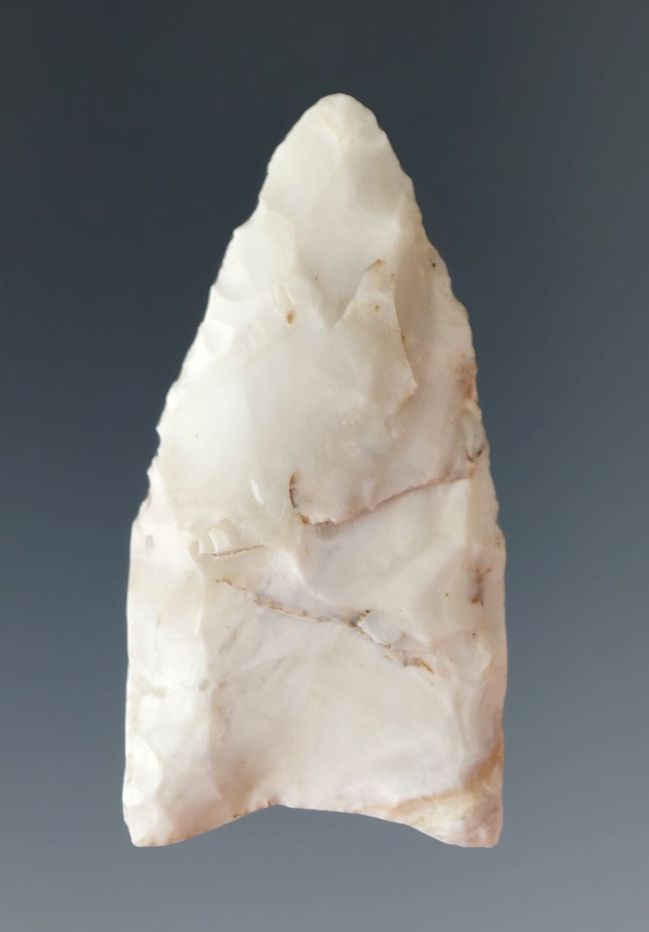 1 7/8" Paleo fluted Clovis found in Knox County Indiana. Ex. Don Simmons.