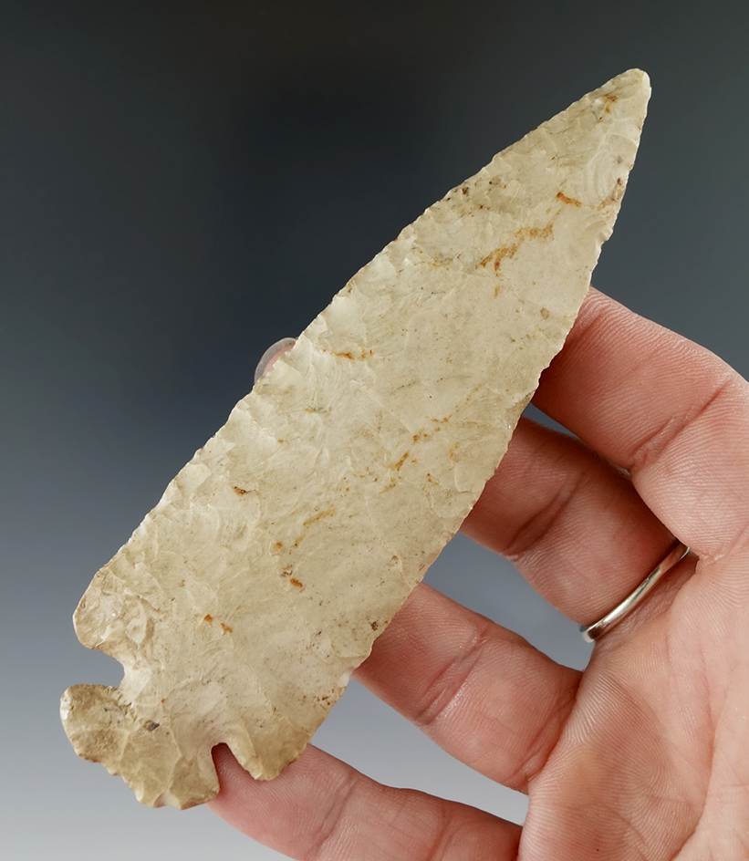 4 3/8" Dovetail - minor restoration to the end of one ear and corner of base. Union County Illinois.