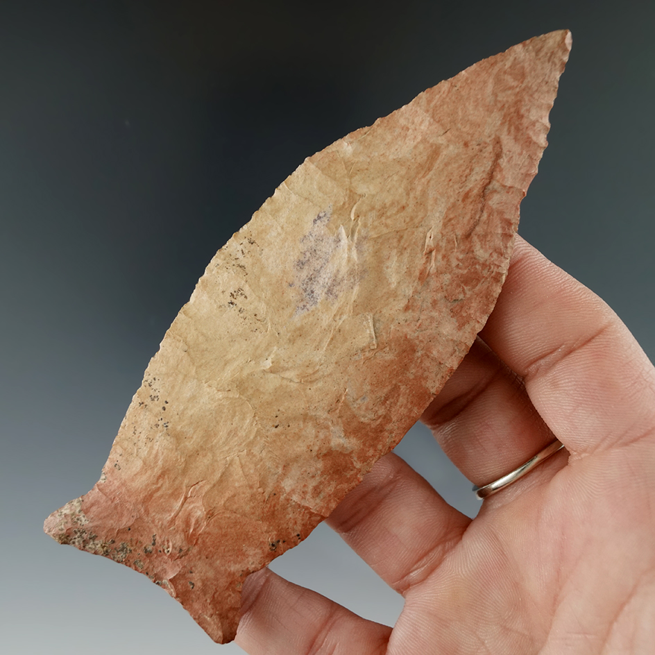 Thin and very well flaked 4 11/16" Greenbrier Knife found in Greenup County KY. Jackson COA.