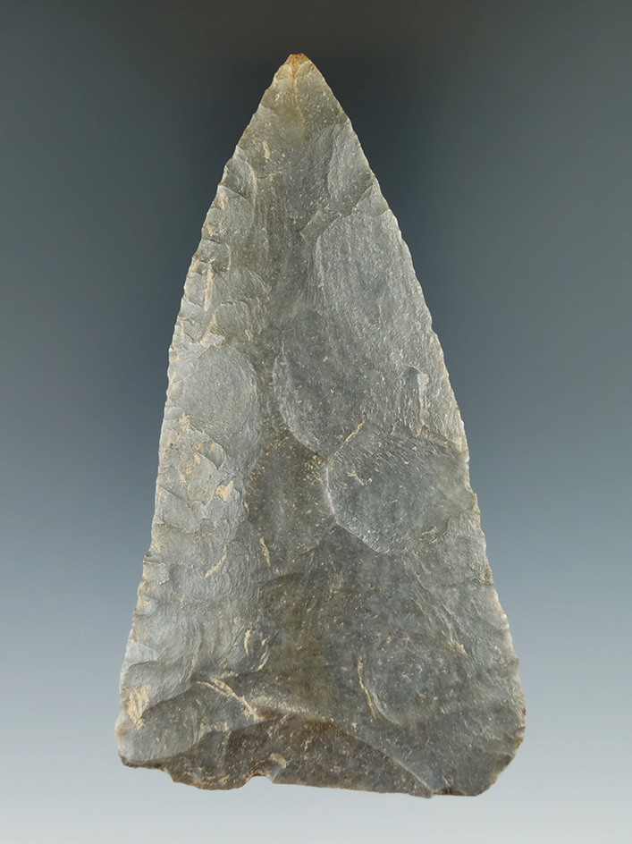 Large 4 1/16" Triangular Flint Blade found in Kentucky.